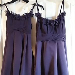 Satin and Chiffon Ball Gown w Ruched Waist